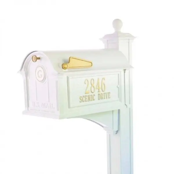 A white mailbox on a white background.