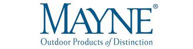 A logo for mayne outdoor products on a white background.