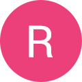 The letter r in a pink circle.