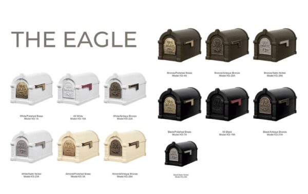 The Gaines Keystone Standard Installation Package mailboxes are shown in different colors.