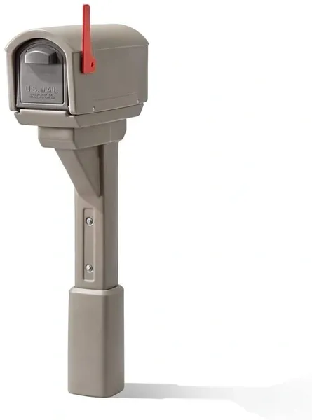 A Step 2 Mailmaster® Express Mailbox on a white background with a red handle.