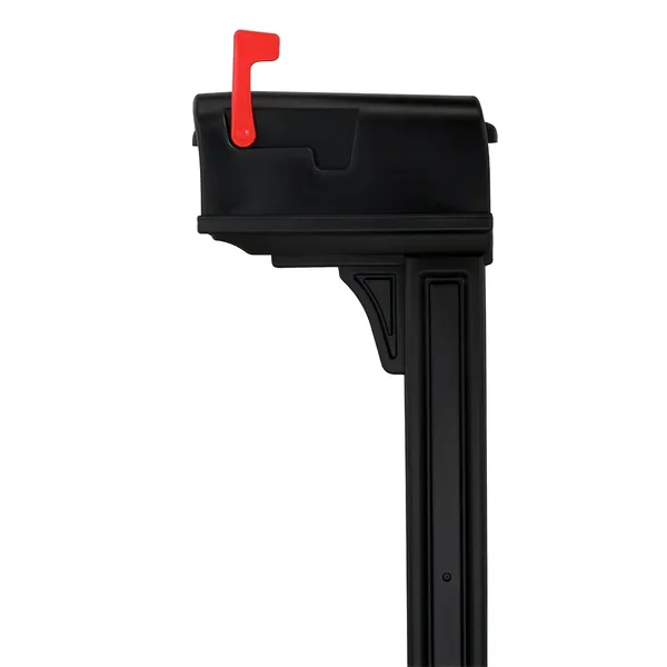 A Gibraltar Classic Mailbox & Post Combo - Installation Included with a red handle on it.